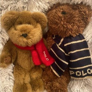 🧸🐻Polo Ralph Lauren bears with scarfs plush stuffed!🐻🧸 Red blue